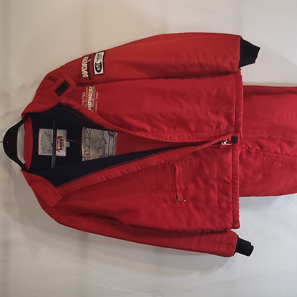 Vintage Red Worth Racing Retardant Jacket and Pants Set (XL)